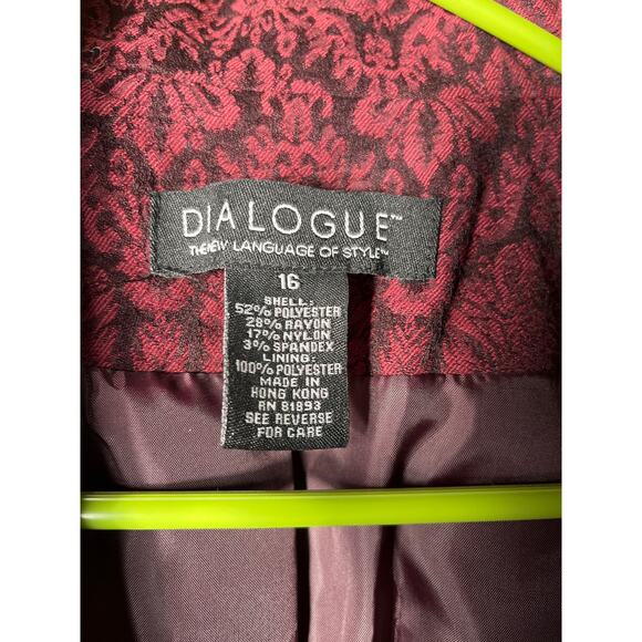 Dialogue women’s maroon and black tapestry coat 16 vintage - Picture 3 of 5